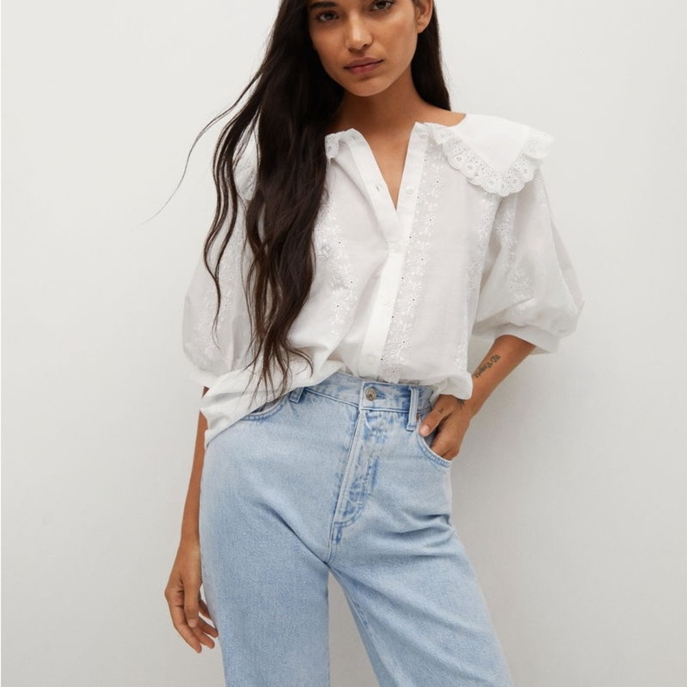 Mango Babydoll Collar Blouse
